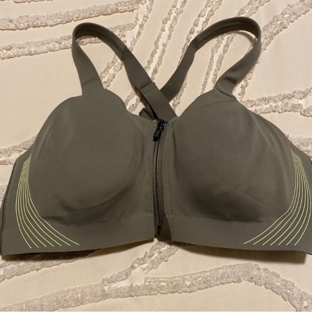 Victoria's Secret Olive Front-Zip Sports Bra 36D - Picture 5 of 8